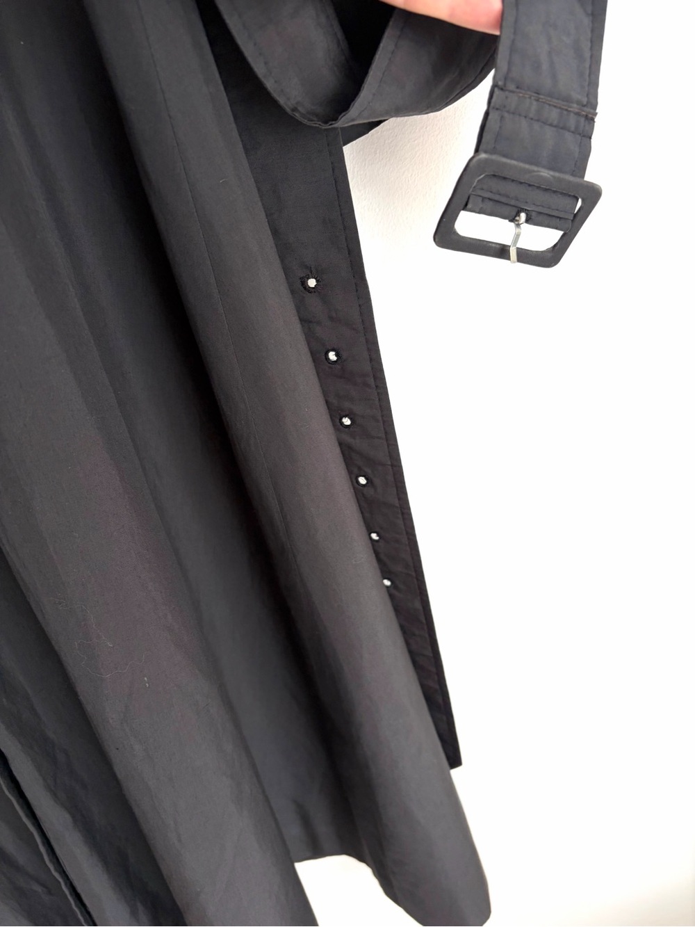 Vintage - Aquascutum Aqua 5 - Black Belted Trench Coat - Dark Academia - Size M - Picture 9 of 11